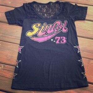 Sinful black Lace Tee
